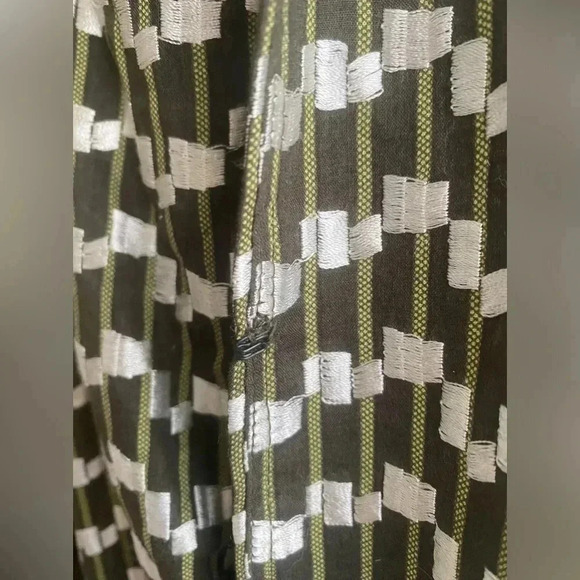 Evan Picone Vintage Blazer Olive Green Geometric Retro Pattern Loud Quirky Artsy - Picture 10 of 11